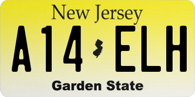 NJ license plate A14ELH