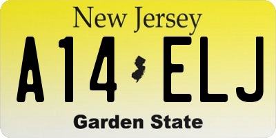 NJ license plate A14ELJ