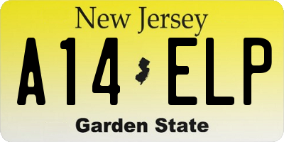 NJ license plate A14ELP