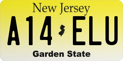 NJ license plate A14ELU