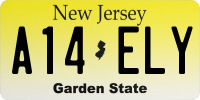 NJ license plate A14ELY