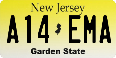 NJ license plate A14EMA