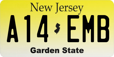 NJ license plate A14EMB