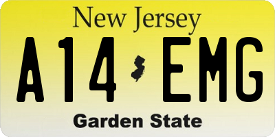 NJ license plate A14EMG