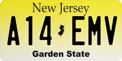 NJ license plate A14EMV