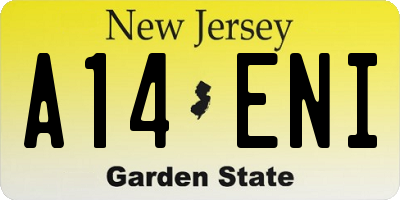 NJ license plate A14ENI