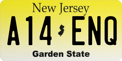 NJ license plate A14ENQ