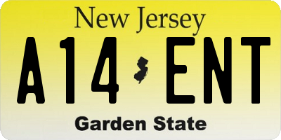 NJ license plate A14ENT