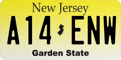 NJ license plate A14ENW