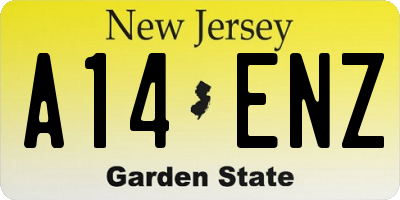 NJ license plate A14ENZ