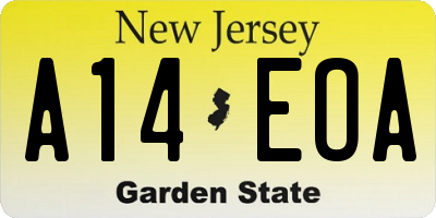 NJ license plate A14EOA