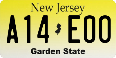NJ license plate A14EOO
