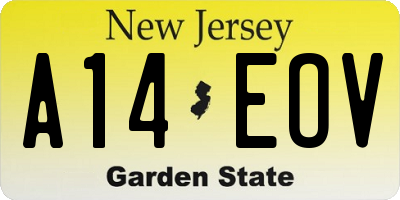 NJ license plate A14EOV