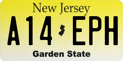 NJ license plate A14EPH