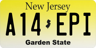 NJ license plate A14EPI