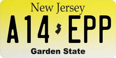NJ license plate A14EPP