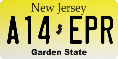 NJ license plate A14EPR