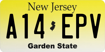 NJ license plate A14EPV