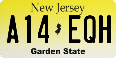 NJ license plate A14EQH