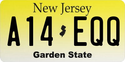 NJ license plate A14EQQ