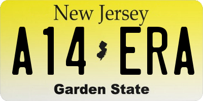 NJ license plate A14ERA