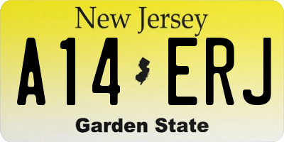 NJ license plate A14ERJ