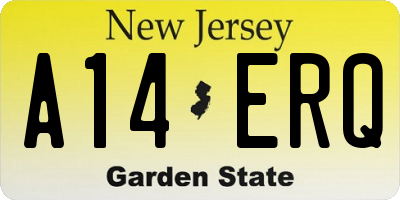 NJ license plate A14ERQ