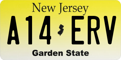 NJ license plate A14ERV