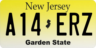 NJ license plate A14ERZ