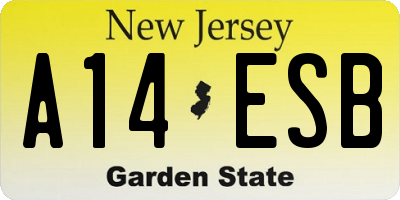 NJ license plate A14ESB