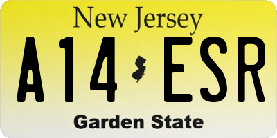 NJ license plate A14ESR