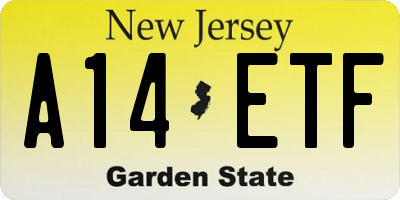 NJ license plate A14ETF