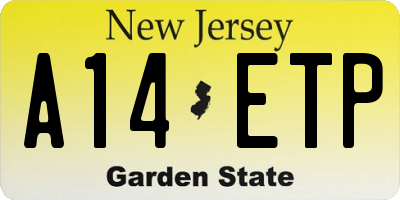 NJ license plate A14ETP
