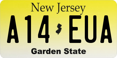 NJ license plate A14EUA