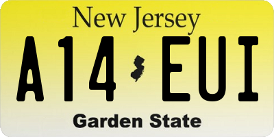 NJ license plate A14EUI