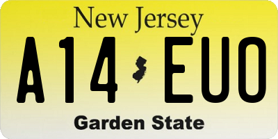 NJ license plate A14EUO