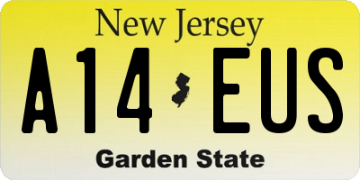 NJ license plate A14EUS