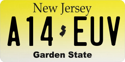 NJ license plate A14EUV