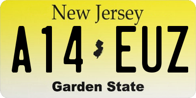 NJ license plate A14EUZ