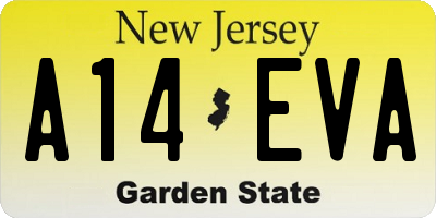 NJ license plate A14EVA