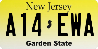 NJ license plate A14EWA
