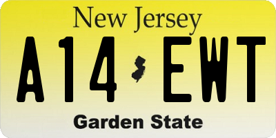 NJ license plate A14EWT