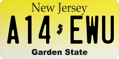 NJ license plate A14EWU