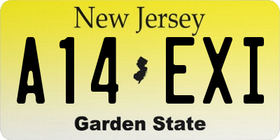 NJ license plate A14EXI