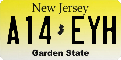 NJ license plate A14EYH
