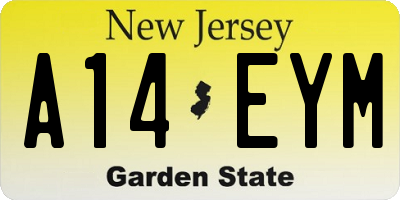 NJ license plate A14EYM