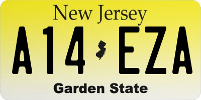 NJ license plate A14EZA