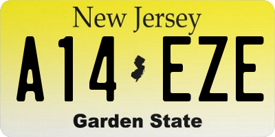 NJ license plate A14EZE