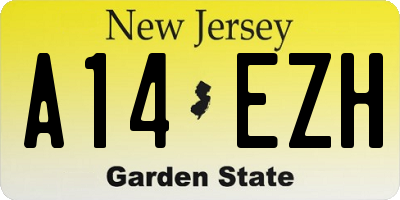 NJ license plate A14EZH