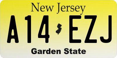 NJ license plate A14EZJ